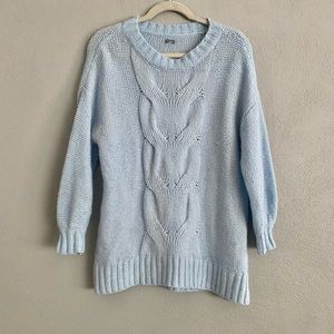 Aerie Womens Sweater Size Small Wool Blend Light Blue Knit Winter Cozy